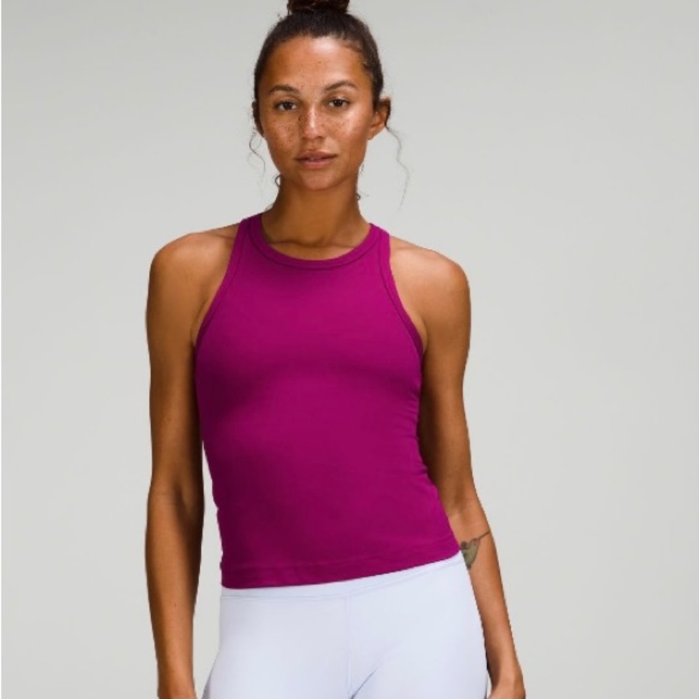 EUC 🍋 Lululemon Align Waist Length Racerback Tank Magenta Purple
